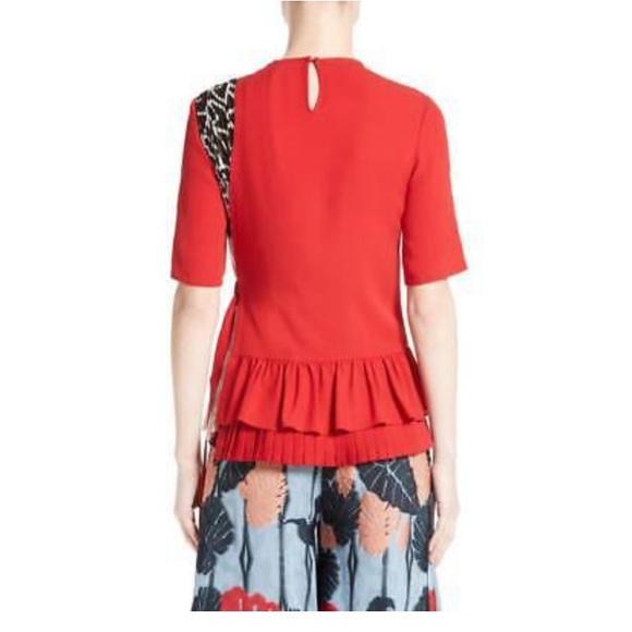 Yigal Azrouël Silk Pleated Peplum Top - Picture 2 of 7